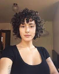 wolf cut short curly hair
